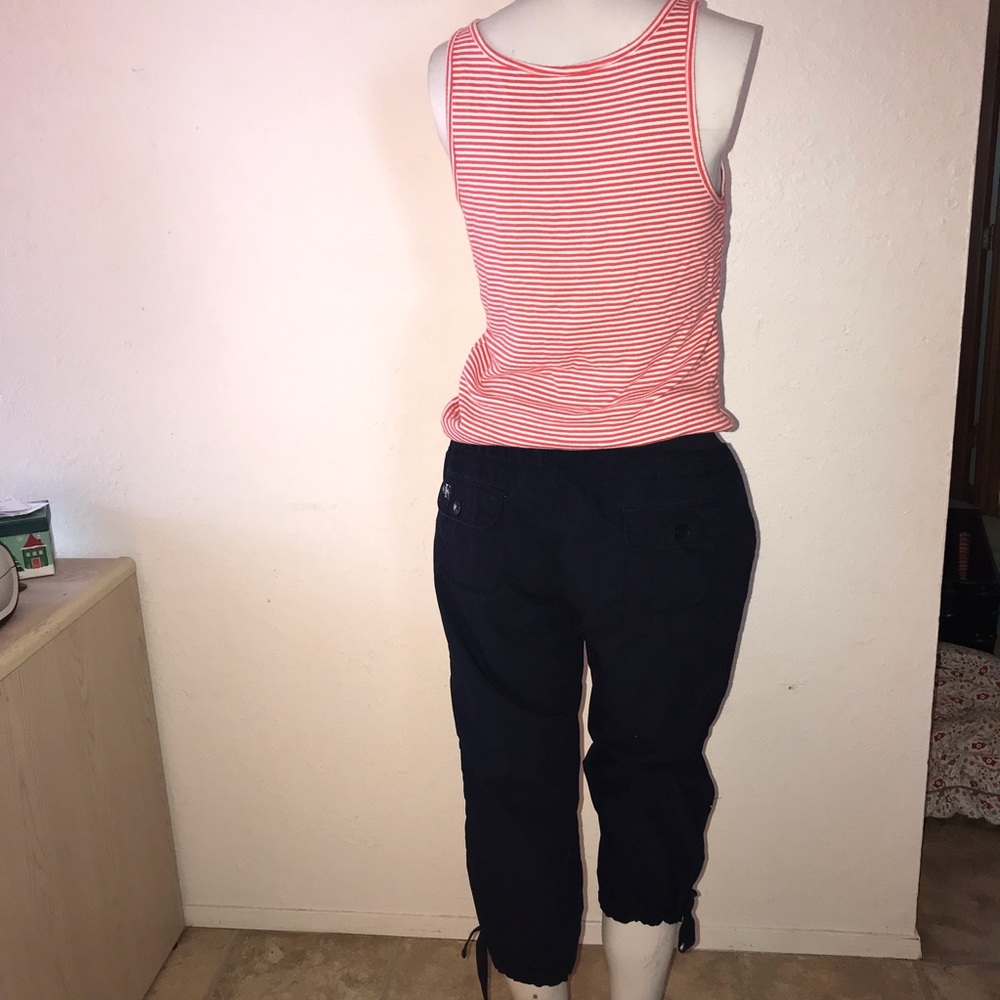Blue navy capris and shirt striped white and red - Picture 2 of 8